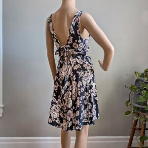 Vintage 90s DBY LTD Floral Mini Dress Open Back Summer Sundress Size L